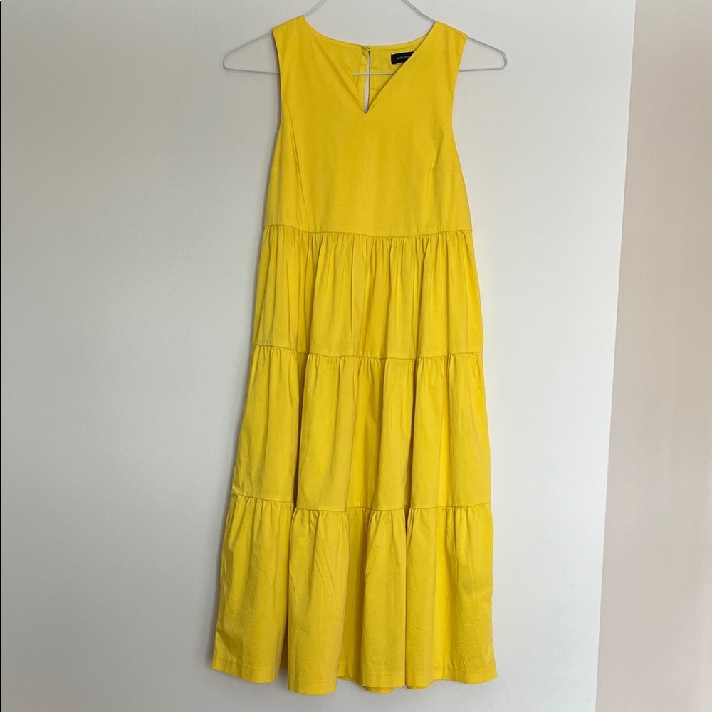 Banana Republic Yellow Sleeveless Tiered Dress